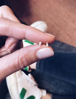 Micro CZ Baguette Duo