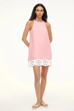 Mika Linen Dress ~ Faded Blush White