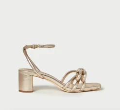 Mikel Bow Mid-Heel Sandal ~ Champagne
