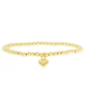3mm Beaded Ball Bracelet with Heart Charm