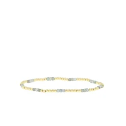 3mm Beaded Stretch Bracelet Triple Glass Bead