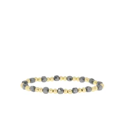 4mm Beaded Stretch Bracelet with Alternating Glass Beads