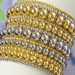 4mm Brass Beaded Ball Bracelet