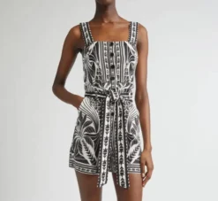 Monochrome Elegance Scarf ~ Off White Romper