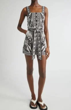 Monochrome Elegance Scarf ~ Off White Romper