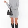 Montreal Mini Dress - Grey Cable Knit