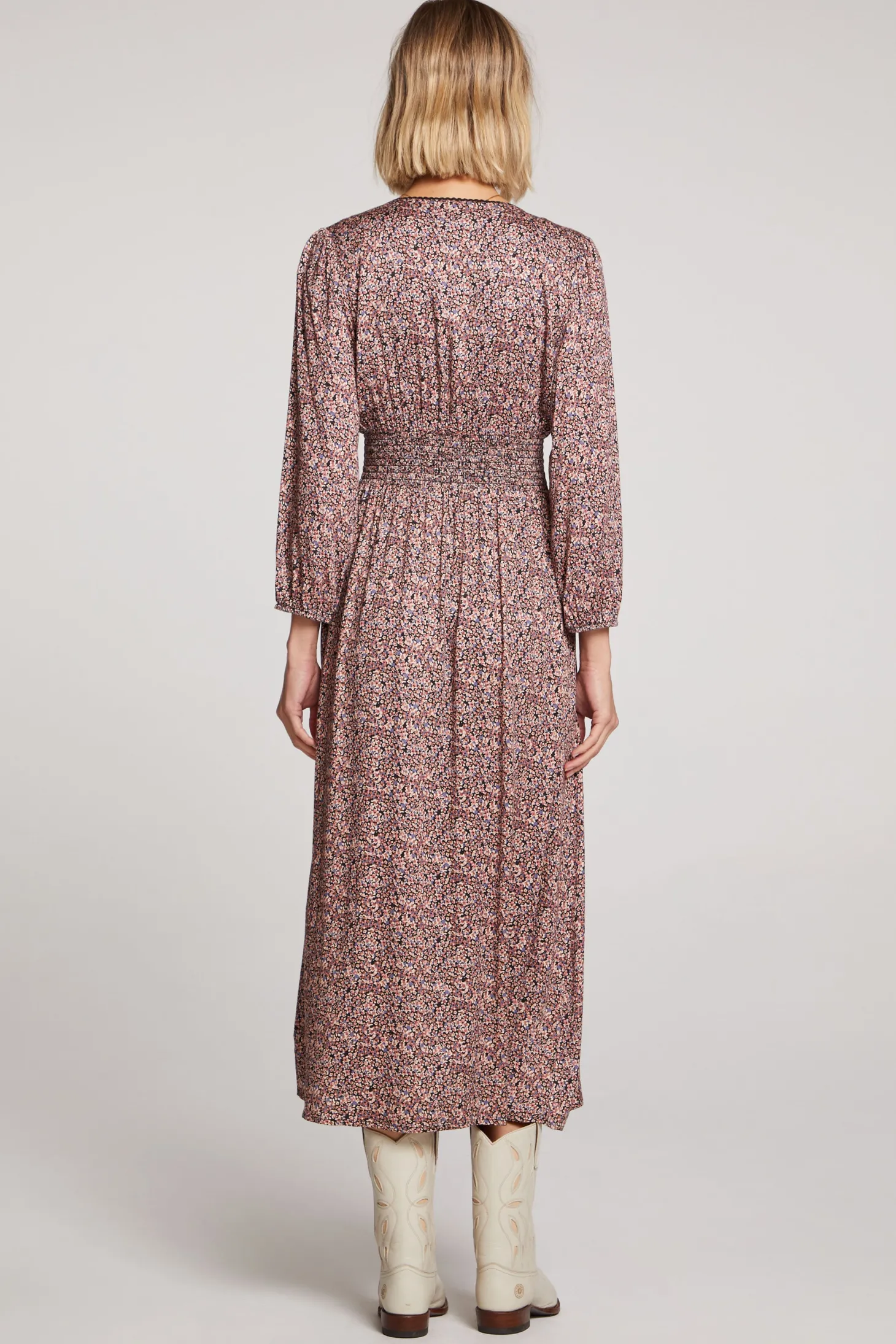 Multi Floral Garden Midi Dress