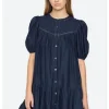Myra Puff Sleeve Tunic Dress~ Navy