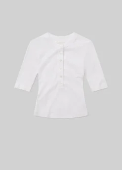 Nali Short Sleeve Henley ~ White