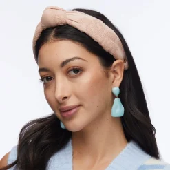Needlepoint Knotted Headband ~ Blush