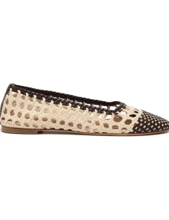 Nell Crochet Ballerina ~ Cream / Espresso