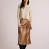 Nora Midi Bias Skirt~ Gold Gradient Print