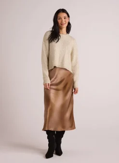 Nora Midi Bias Skirt~ Gold Gradient Print