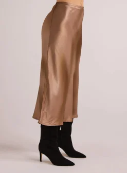Nora Midi Bias Skirt~ Gold Gradient Print