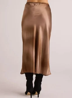Nora Midi Bias Skirt~ Gold Gradient Print