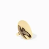 Oversized Hammered Oval Ring ~ Gold