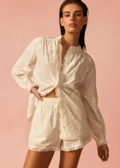 Palmyra Cotton Blouse ~ Macadamia
