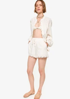 Palmyra Cotton Blouse ~ Macadamia