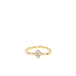 Pave Clover Stretch Ring