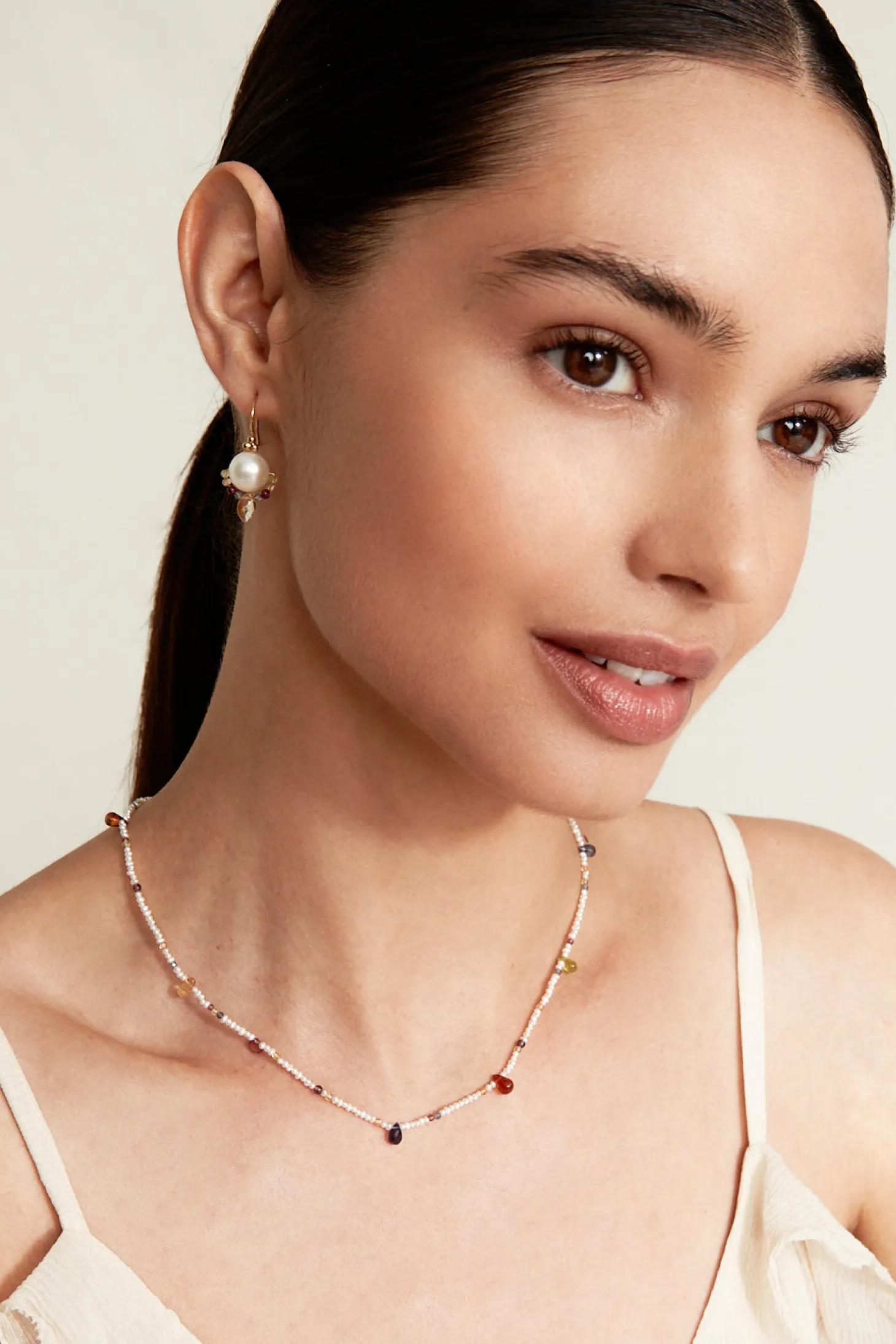 Pearl and Gemstone Necklace ~ Multi