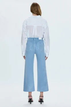 Penny Crop High Rise Wide Leg ~ Frost Blue