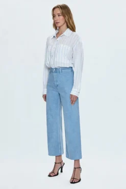Penny Crop High Rise Wide Leg ~ Frost Blue
