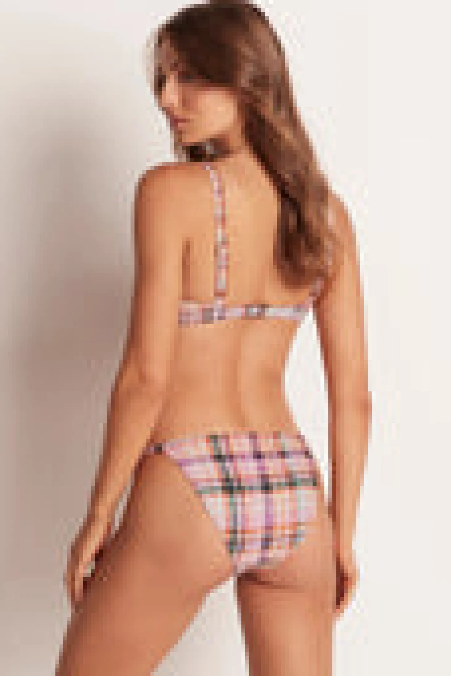 Picnic Check Ruched Strap Balconette Bra