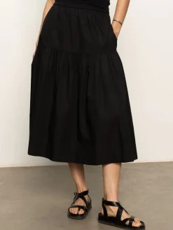 Poplin Prarie Skirt ~ Black
