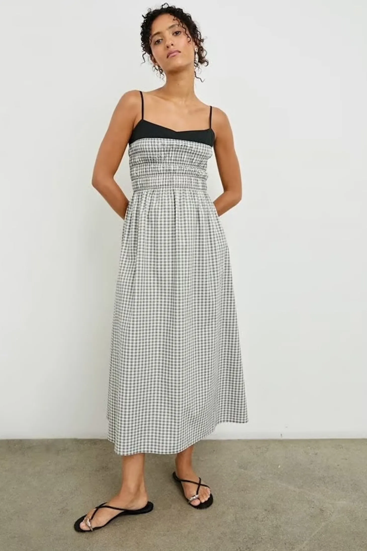 Primrose Dress ~ Ivory Jet Gingham