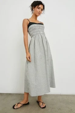Primrose Dress ~ Ivory Jet Gingham