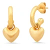 Puffed Heart Charm Huggies