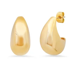 Puffy Teardrop Gold Huggie