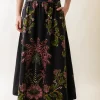 Ravenala Black Midi Skirt