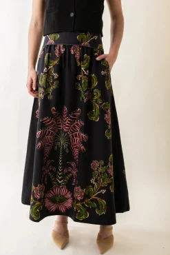 Ravenala Black Midi Skirt