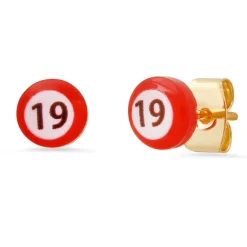 Red 19 Billards Post Earring