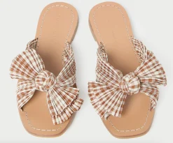 Rima Bow Sandal ~ Brown Gingham
