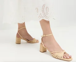 Riya Natural Knot Mid-Heel Sandal