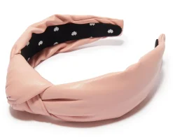 Rose Clay Faux Leather Knotted Headband