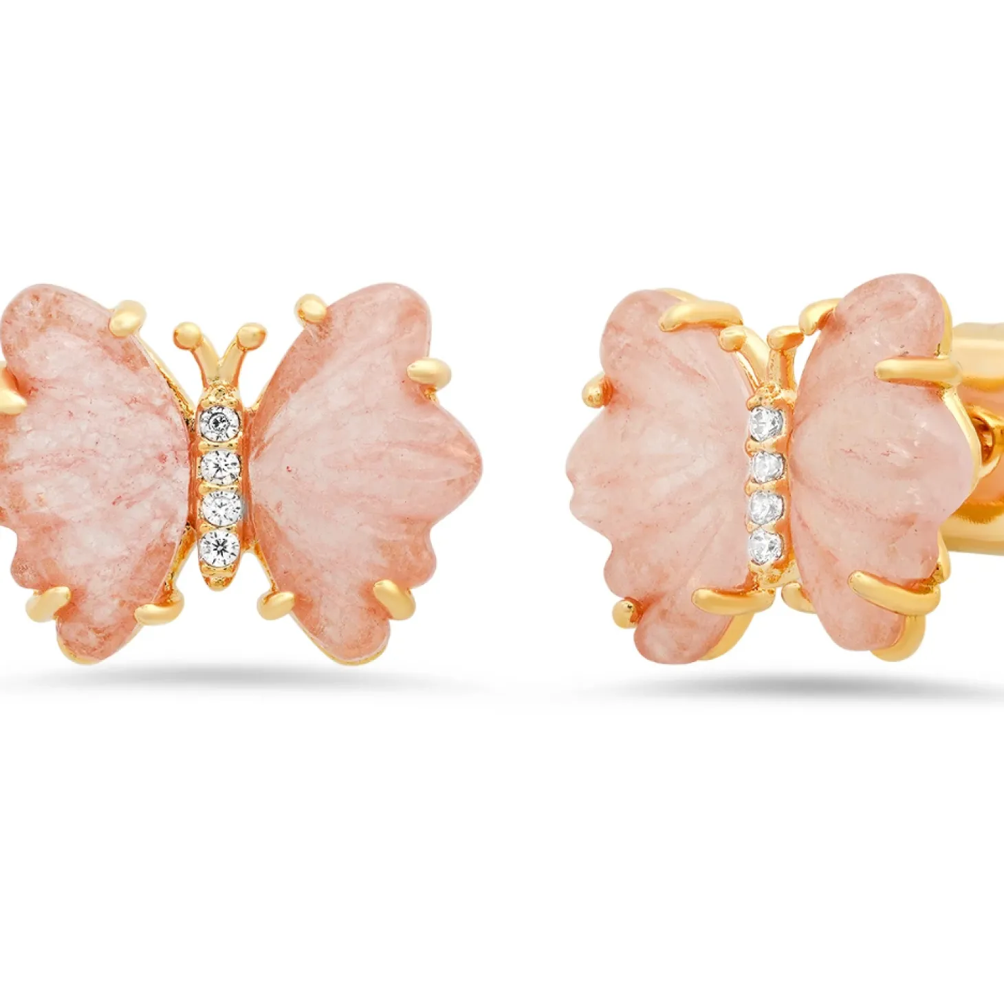 Rose Quartz Butterfly Studs