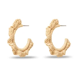 Ruffle Raffia Hoops