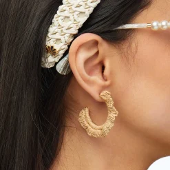 Ruffle Raffia Hoops