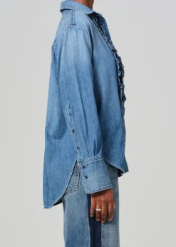 Ruffle Tuxedo Shirt in Alta