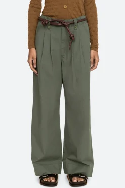 Samaka Pants W/ Belt ~ Thyme