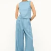 Sasha Linen Pant ~ Slate Blue