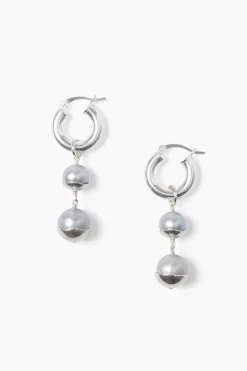 Silver Dipped Tiered Hoop Earring
