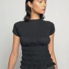 Sissi Smocked Top ~ Jet Black