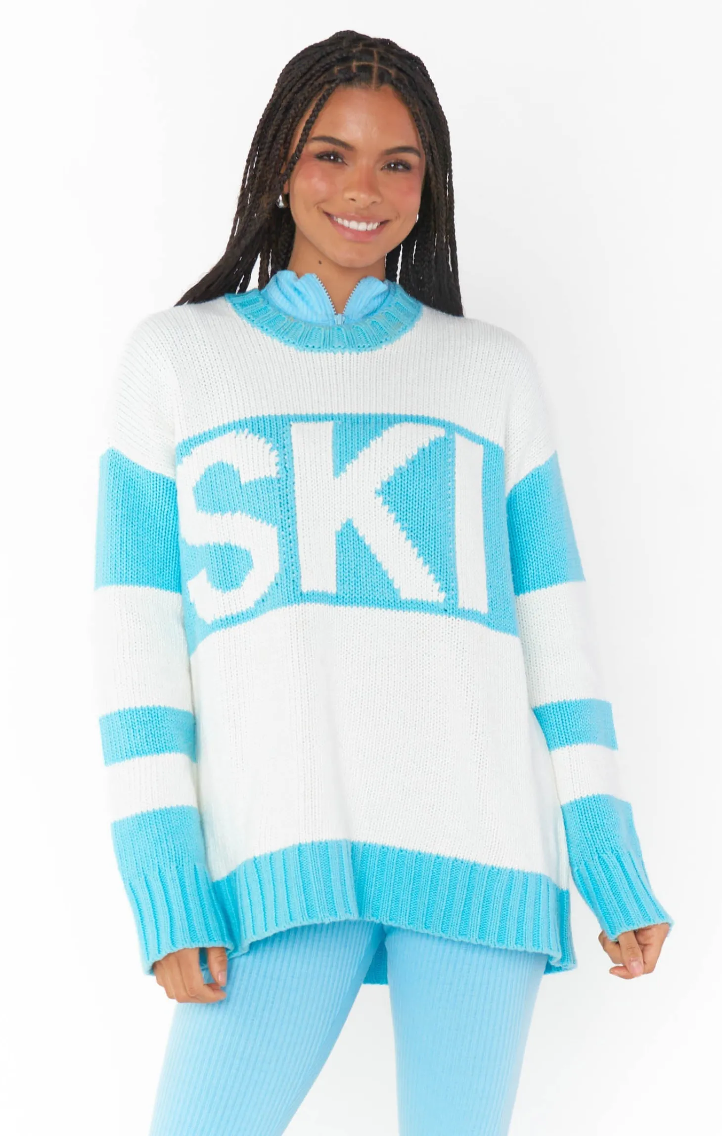 Ski in Sweater ~ Powder Blue
