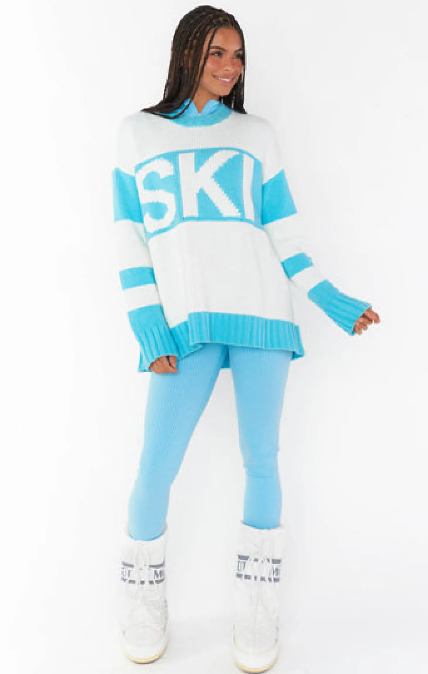 Ski in Sweater ~ Powder Blue