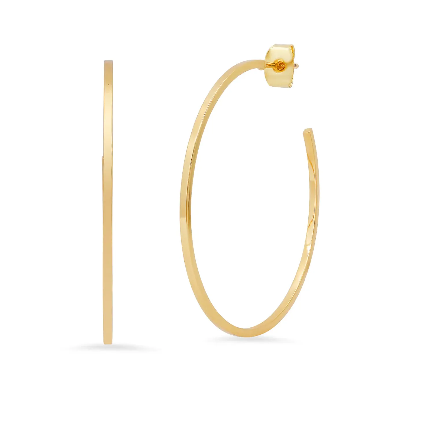 Sleek Large Gold Hoop