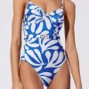 Spencer ~ Azure Leaf Print